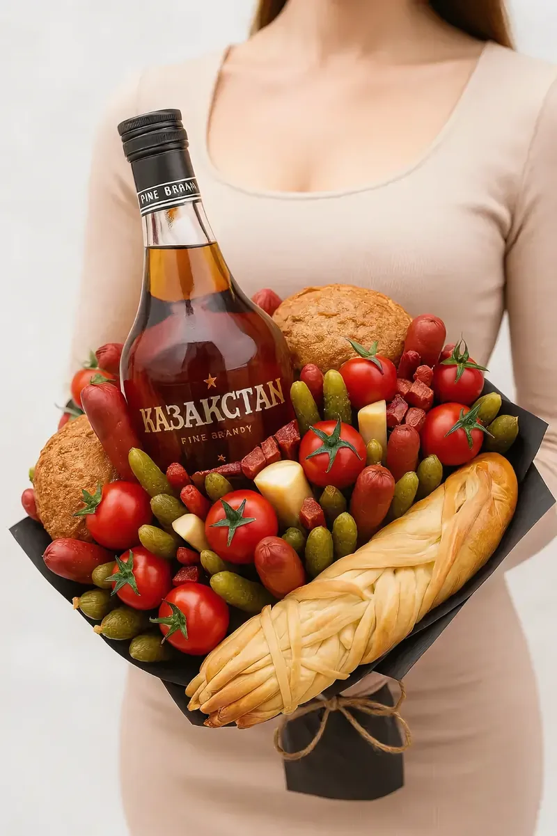 Коньякпен ерлерге арналған гүлшоқ