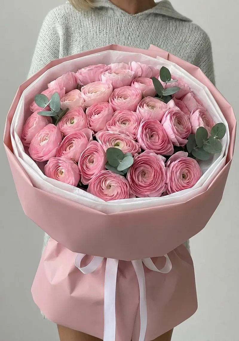 Букет из 25 ранункулюсов Pink