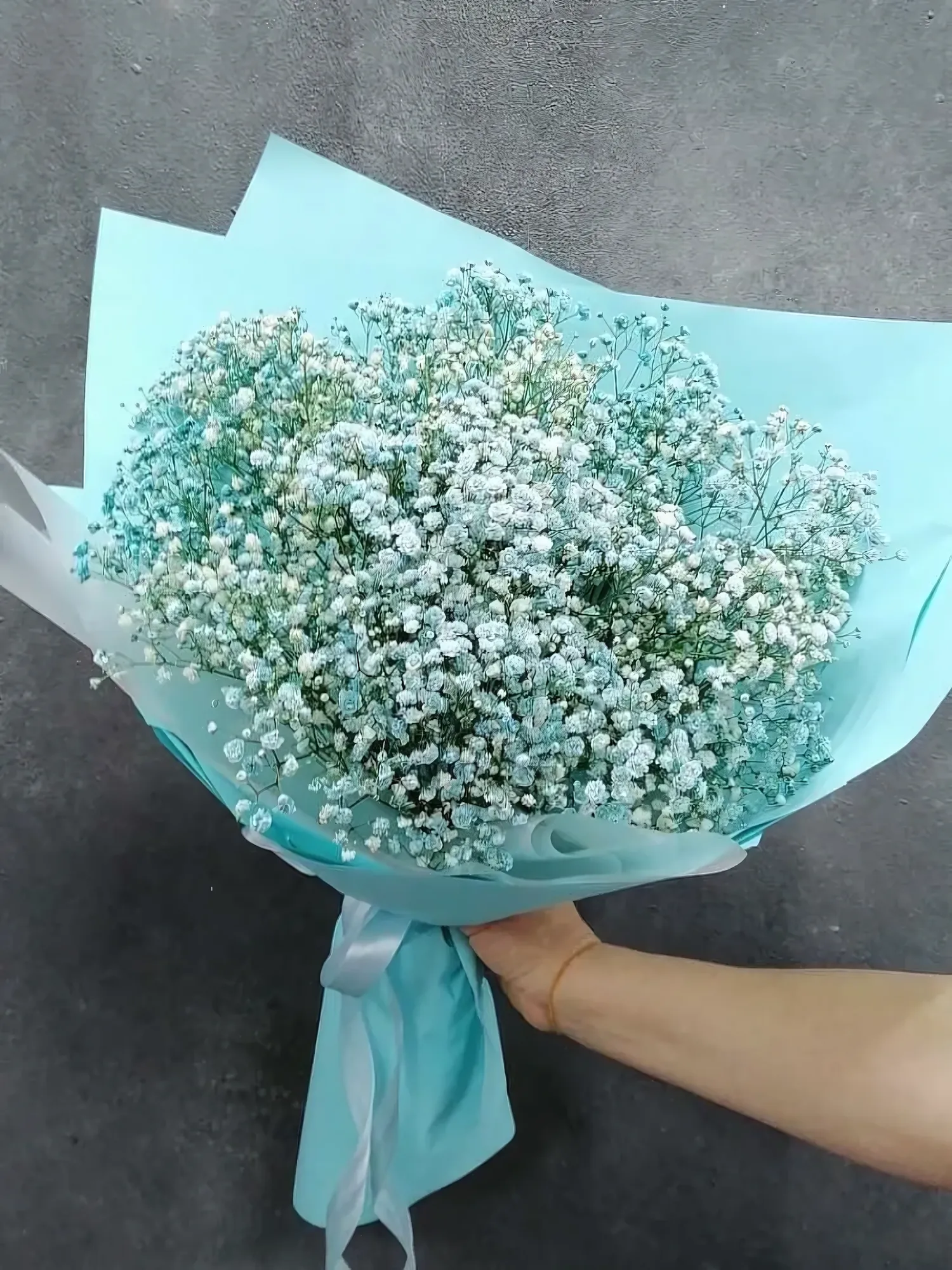 Bouquet of Blue Gypsophila