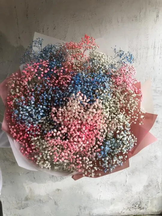 Букет из цветной гипсофилы