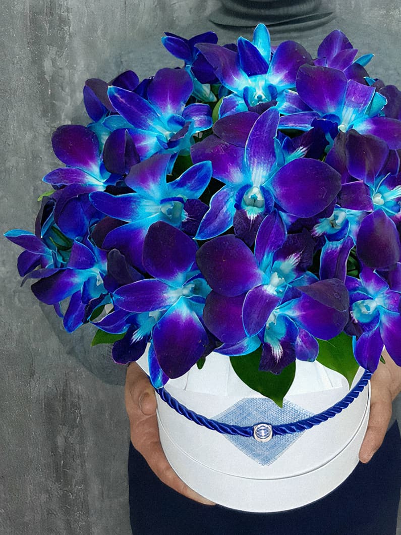 Букет синих орхидей
