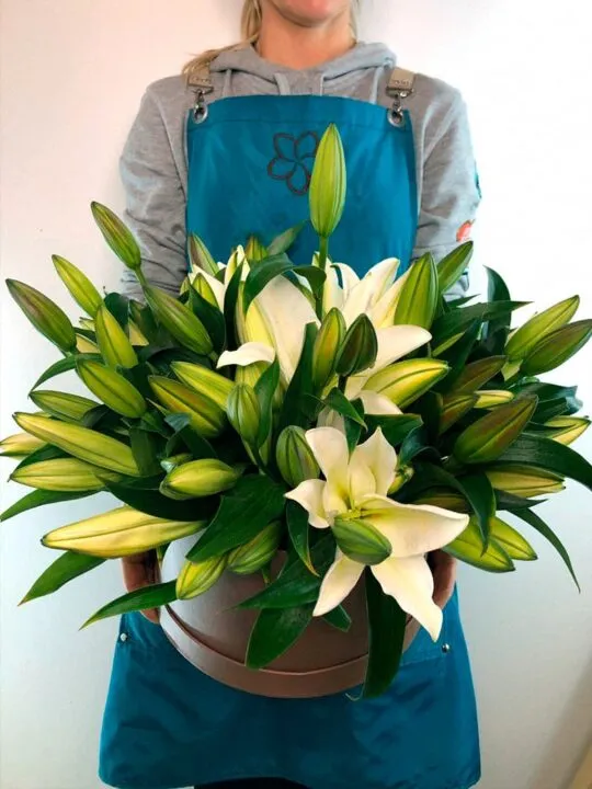 Коробка с лилиями