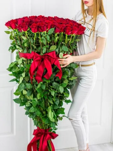 Букет красных роз 130 см
