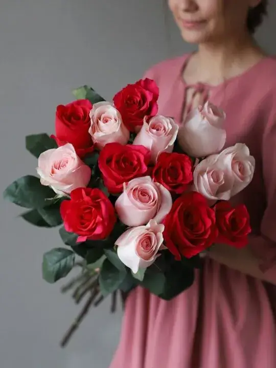 Букет из 15 роз 70 см