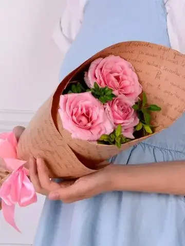Букет из 3 розовых роз