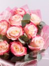 букет из 9 бело-розовых роз