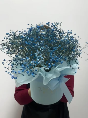 Композиция из голубых гипсофил