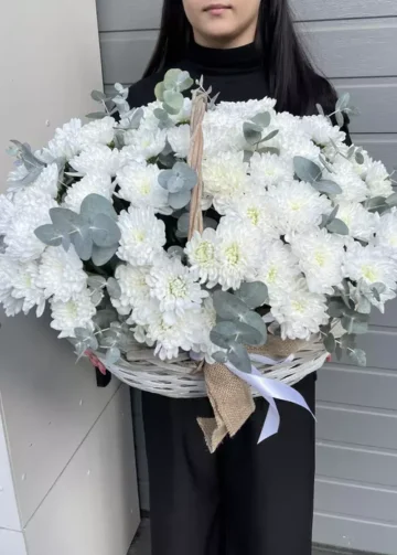 Basket of chrysanthemums