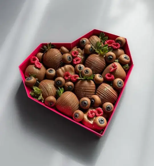 Коробочка клубники с голубикой