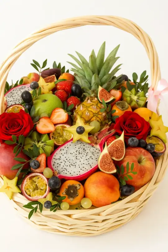 Корзина с экзотическими фруктами