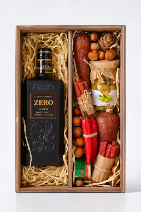 Бокс с колбасками и алкоголем