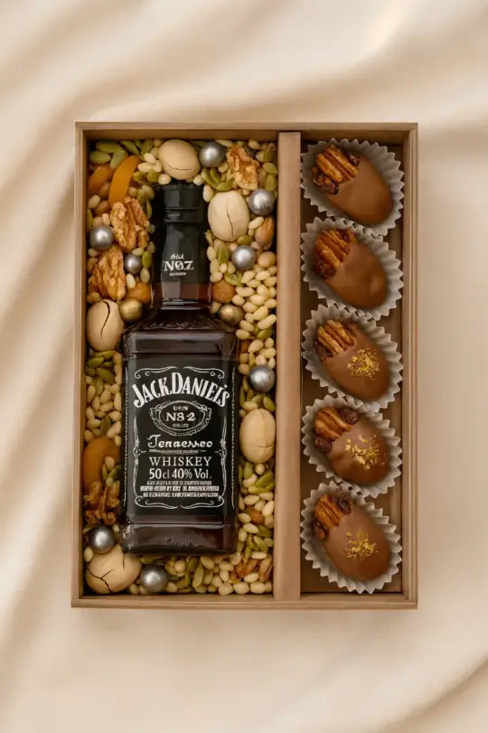 Бокс с финиками и виски