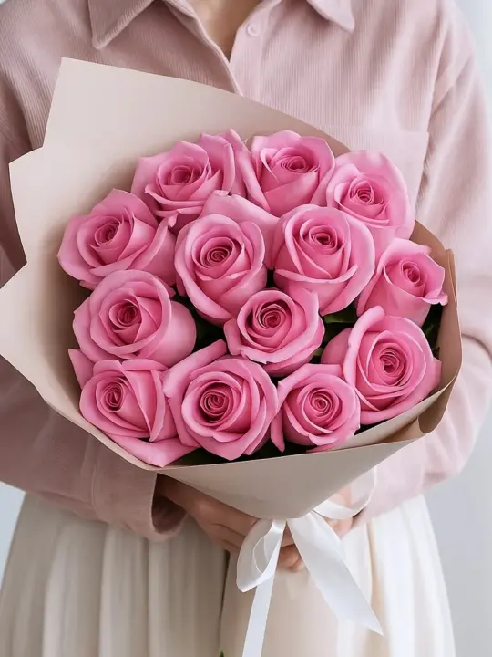 Букет из 13 розовых роз