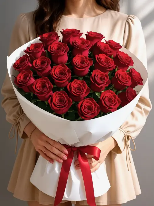 25 красных роз