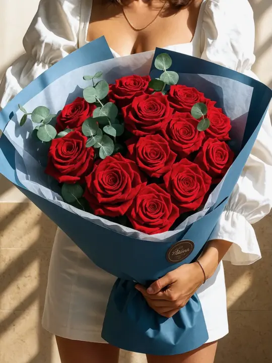 Красные розы 50 см