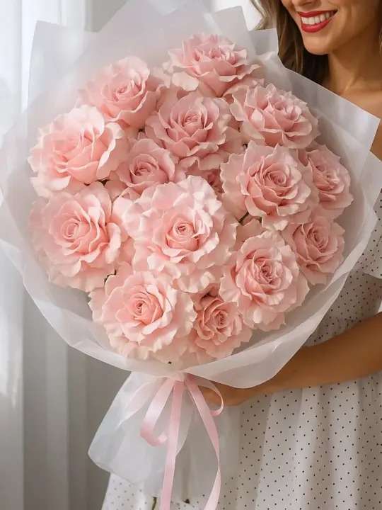 Букет из 15 розовых роз