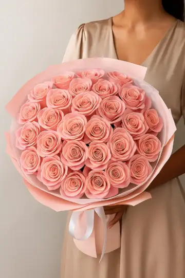 Букет 25 розовых роз