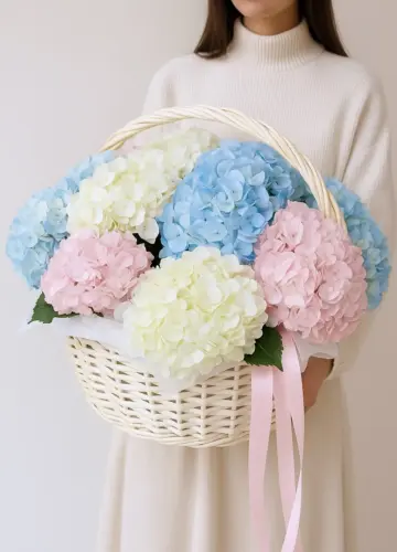 Гортензия в корзине