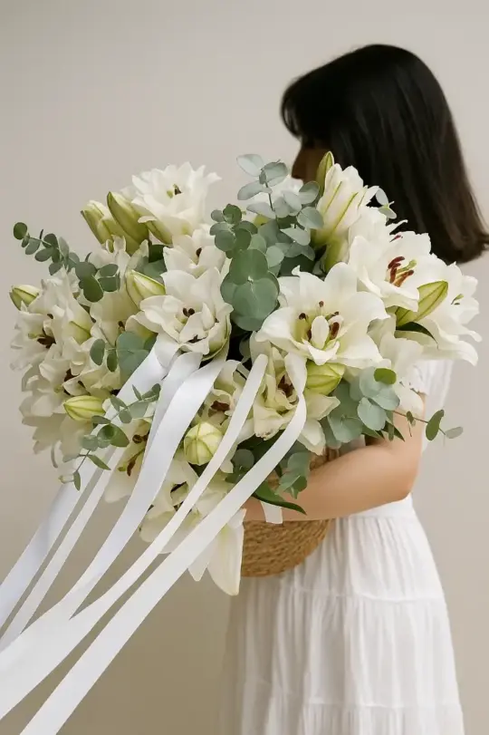 Кашпо с лилиями