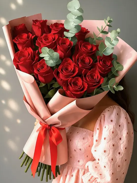 Букет из 17 красных роз