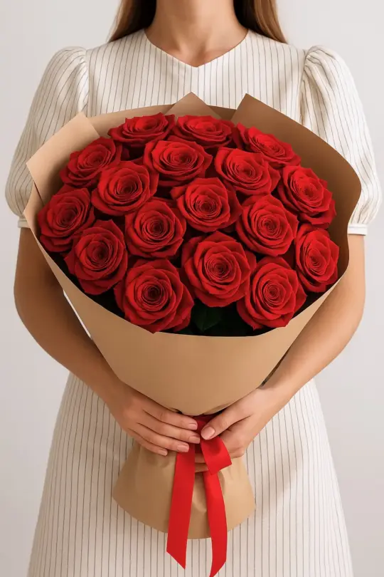 Красные голландские розы