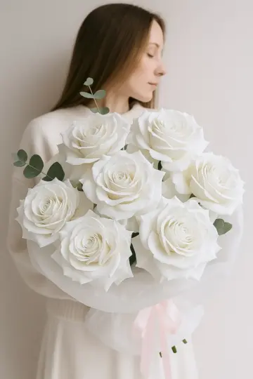 Букет из 7 белых роз