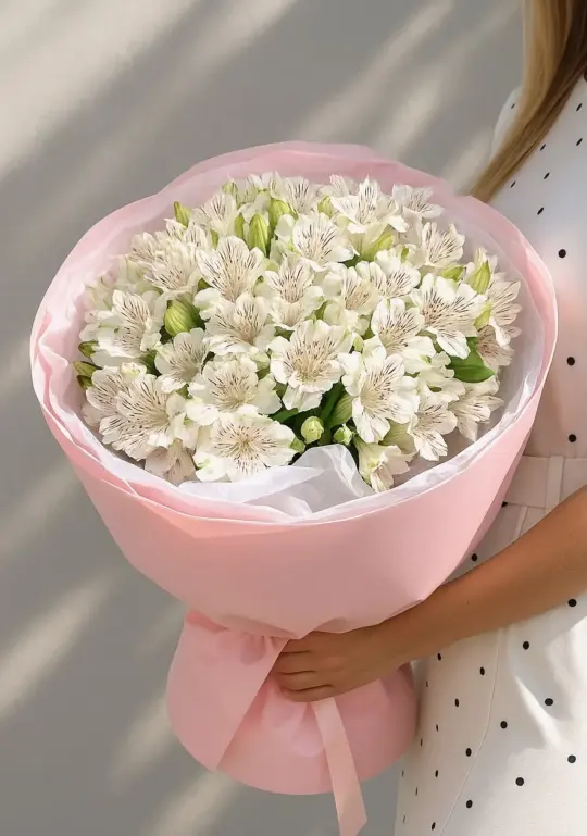 Белые альстромерии