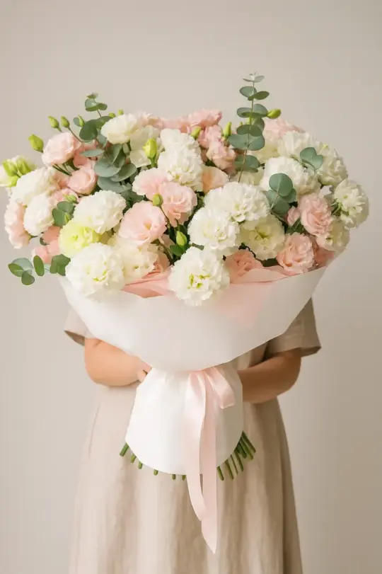 Букет из 25 нежных лизиантусов