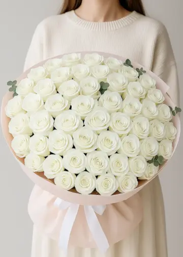 51 белоснежная роза