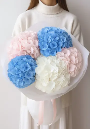 Букет из 5 гортензий микс