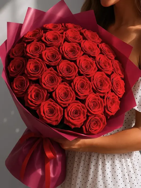 25 красных роз