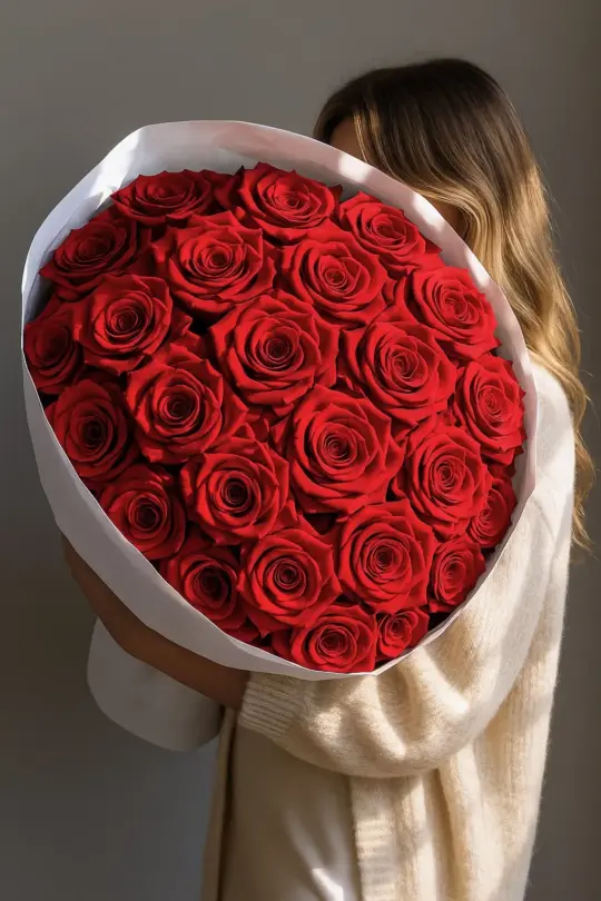 25 алых роз