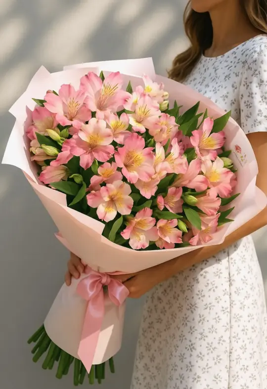 Розовые альстромерии