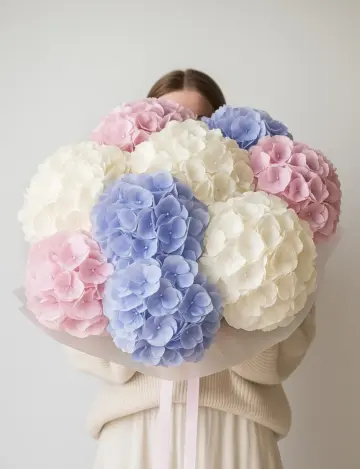 Букет из 9 королевских гортензий микс