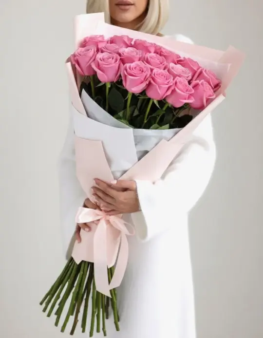 Bouquet of pink roses 100 cm