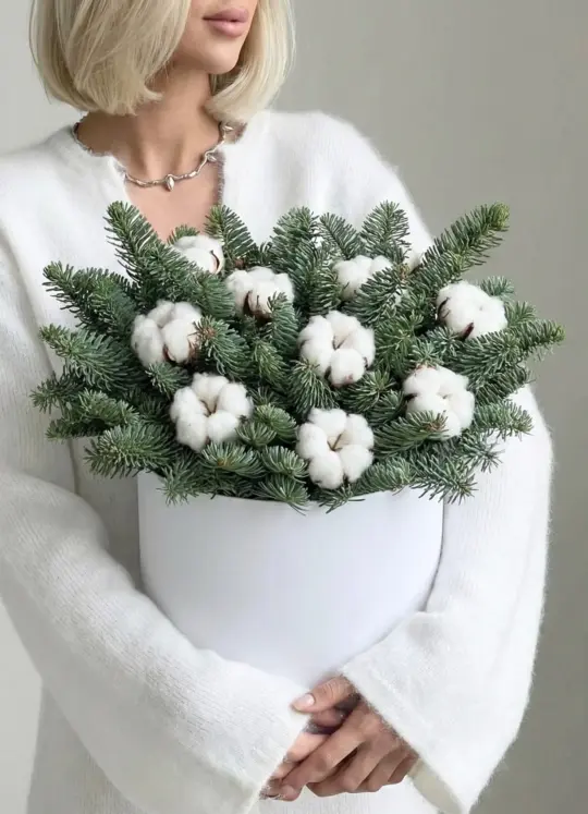 Композиция из нобилиса с хлопком