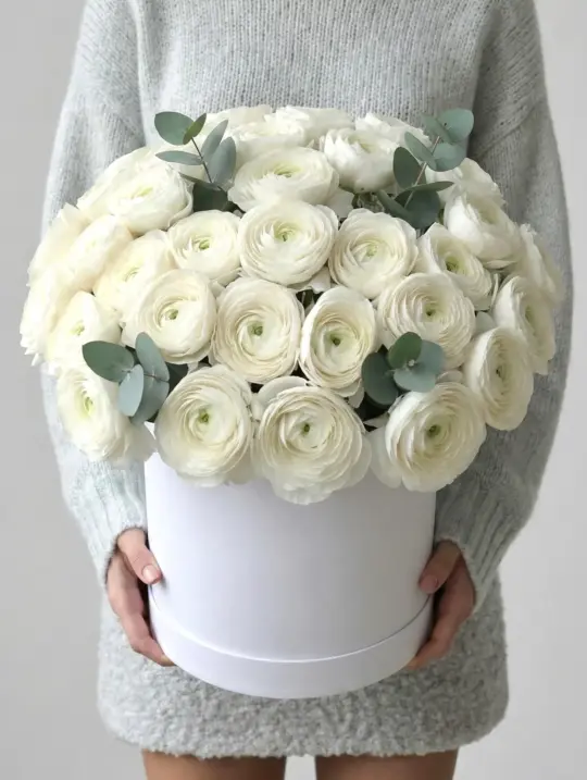 Композиция из 31 ранункулюса